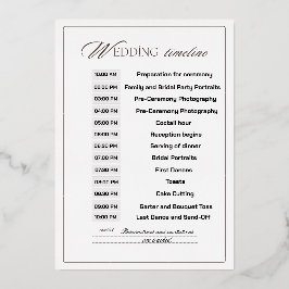 Invitación Con Relieve Metalizado Cronología de Boda Personalizable