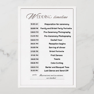 Invitación Con Relieve Metalizado Cronología de Boda Personalizable