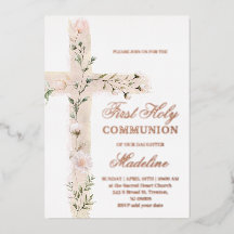 cruz floral Primera Comunión