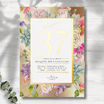 Invitación Con Relieve Metalizado Cualquier año de oro de cumpleaños floral<br><div class="desc">¡Bienvenidos a la mejor experiencia de cumpleaños! Nuestra preciosa invitación floral al Relieve metalizado dorado es la manera perfecta de invitar a familia y amigos a su día especial. Diseñadas con flores acuarelas y un guión elegante, estas tarjetas ofrecen un aspecto único y elegante para su ocasión especial. Cada tarjeta...</div>