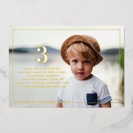 Invitación Con Relieve Metalizado Cualquier año | Fiesta simple de cumpleaños de la 