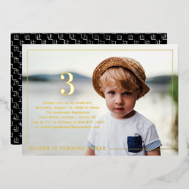 Invitación Con Relieve Metalizado Cualquier año | Sencilla fiesta de cumpleaños con 