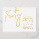 Invitación Con Relieve Metalizado Cuarenta | Fiesta de cumpleaños moderna de oro 40<br><div class="desc">Celebra tu día especial con esta elegante invitación de cumpleaños número 40 con foil. Este diseño presenta un texto con foil dorado elegante "Cuarenta" con un diseño limpio. Puedes elegir el color de estampado de foil real (oro, plata, rosa oro). Más diseños y suministros para fiestas están disponibles en mi...</div>