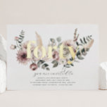 Invitación Con Relieve Metalizado Cuarenta Florales - 40 Aniversario - Oro<br><div class="desc">Flores acuáticas modernas y hojas de boho con la palabra 'cuarenta' en Relieve metalizado de oro real. ¡Perfecto para tu fiesta de cumpleaños!</div>