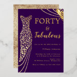 Invitación Con Relieve Metalizado Cuarenta y fabuloso vestido púrpura y dorado 40 cu<br><div class="desc">Cuarenta y fabuloso vestido morado y dorado 40 cumpleaños Relieve metalizado invitación Ver otras invitaciones en nuestra tienda Nest y Nest Store</div>