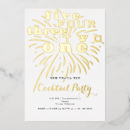 Invitación Con Relieve Metalizado Cuenta regresiva a Fiesta de Nochevieja de Año Nue