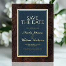 Cuero de serpiente marrón victoriano Save The Date