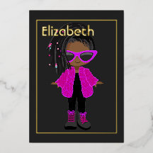 Cumpleaños afroamericano rosa y dorado