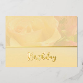 Invitación Con Relieve Metalizado Cumpleaños amarillo pálido