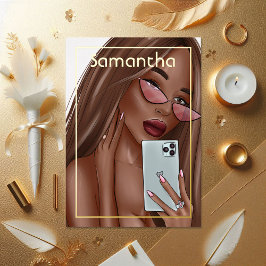 Invitación Con Relieve Metalizado Cumpleaños de la mujer afroamericana de lujo Gold