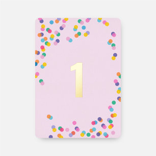 Invitación Con Relieve Metalizado Cumpleaños de niña de rosa y dorado Confeti para p