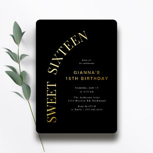 Invitación Con Relieve Metalizado Cumpleaños Dulces Dieciséis Genial Cumpleaños 16