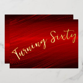 Invitación Con Relieve Metalizado Cumpleaños Rojo Elegante