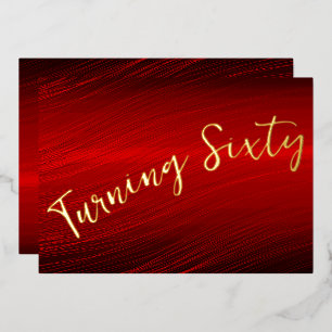 Invitación Con Relieve Metalizado Cumpleaños Rojo Posh