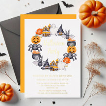 Cute Happy Halloween Ilustracion Fiesta Gold