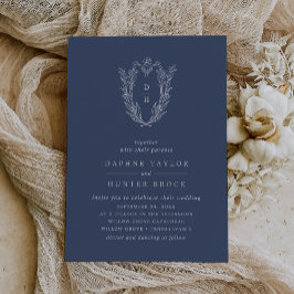 Invitación Con Relieve Metalizado DAPHNE Relieve metalizado plateado azul oscuro Bod