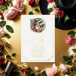 Invitación Con Relieve Metalizado "De camino al Altar" ducha de novia inspirada en e