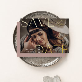 Invitación Con Relieve Metalizado Declaración moderna | Foto horizontal Guardar la f