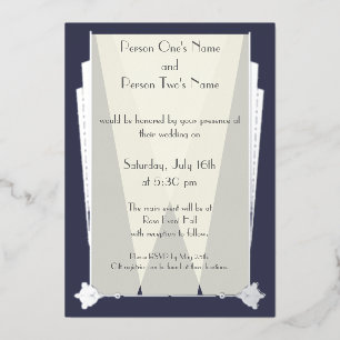 Invitación Con Relieve Metalizado Deco artístico swanky en invitación al Relieve met