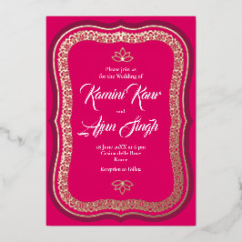 Invitación Con Relieve Metalizado Decoración rica en etnias