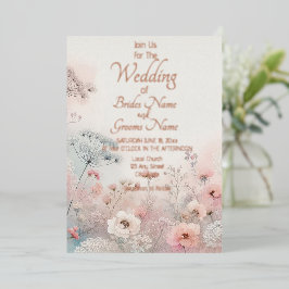 Invitación Con Relieve Metalizado Delicado Lazo de la Reina Ana Boda