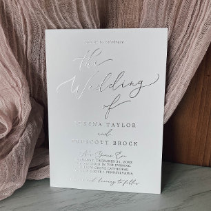 Invitación Con Relieve Metalizado Delicado Relieve metalizado plateado Año Nuevo Bod