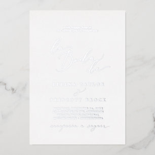 Invitación Con Relieve Metalizado Delicado Relieve metalizado plateado La Boda De Bo