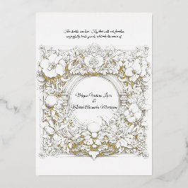 Invitación Con Relieve Metalizado Delicado y exuberante Acanthus, Boda
