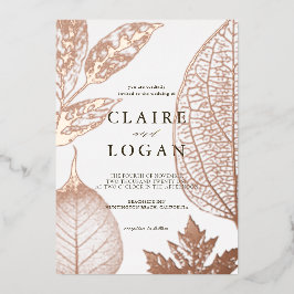 Invitación Con Relieve Metalizado Delicate dorado deja Boda