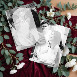 Invitación Con Relieve Metalizado Delicate Vellum Transparency Elegant Black & White