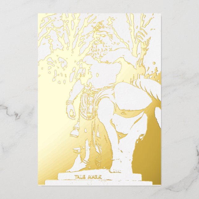 Invitación Con Relieve Metalizado Der größte Held aller Zeiten – Herkules in Gold (Anverso)