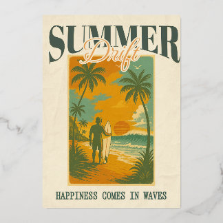 Invitación Con Relieve Metalizado Deriva tropical de verano