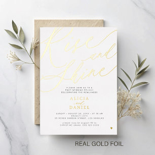 Invitación Con Relieve Metalizado Desayuno de brunch después de la boda en oro