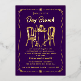 Invitación Con Relieve Metalizado Desayuno del Día de la Madre