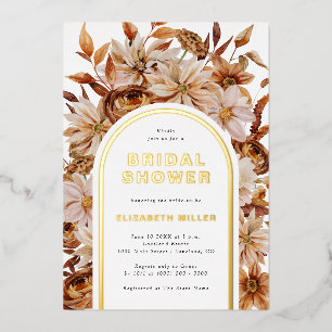 Invitación Con Relieve Metalizado Despedida de soltera de otoño