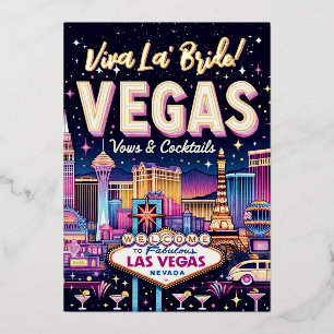 Invitación Con Relieve Metalizado Despedida de Soltera en Las Vegas