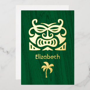 Invitación Con Relieve Metalizado Despedida de Soltera Tropical Rústica