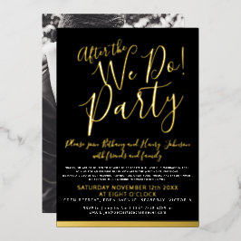 Invitación Con Relieve Metalizado Después de la fiesta de bodas hacemos negro de oro