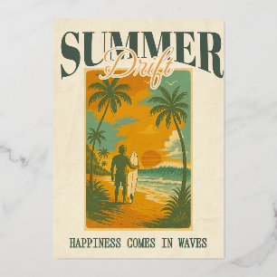Invitación Con Relieve Metalizado Desviación tropical de verano
