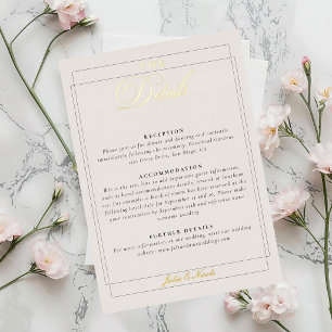 Invitación Con Relieve Metalizado Detalles de Boda de Caligrafía Clásica en Negro Ma