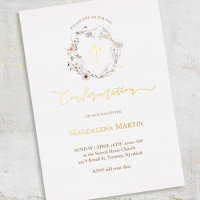 detalles de oro flores silvestres confirmación de