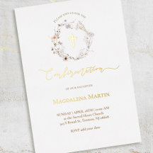 detalles de oro flores silvestres confirmación de