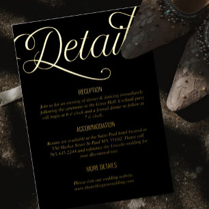 Invitación Con Relieve Metalizado Detalles del Boda mínimo negro y Relieve metalizad