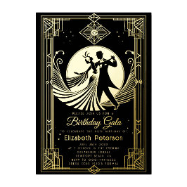 Invitación Con Relieve Metalizado Día de prohibición de gatsby en Art Deco