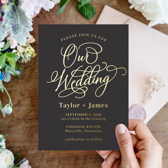 Invitación Con Relieve Metalizado Día especial RELIEVE METALIZADO REAL Elegante Invi (Subido por el creador)