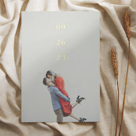 Invitación Con Relieve Metalizado Dígitos mínimos Boda Guardar la fecha