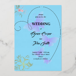 INVITACIÓN CON RELIEVE METALIZADO DISEÑO BLANDO CON FRONTERA CARDÍACA