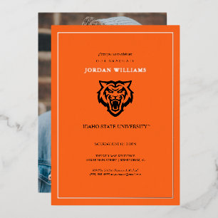 Invitación Con Relieve Metalizado Diseño de Espíritu de los Bengals de la Universida