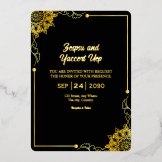 Invitación Con Relieve Metalizado Diseño de Relieve metalizado dorado de invitación