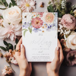 Invitación Con Relieve Metalizado Divino Relieve metalizado plateado Colorful Fall W<br><div class="desc">Invitación a Relieve metalizado de Boda de Relieve metalizado plateado Divino Colorful Floral Fall Ver colección coincidente en nuestro nicho y tienda de nidos</div>